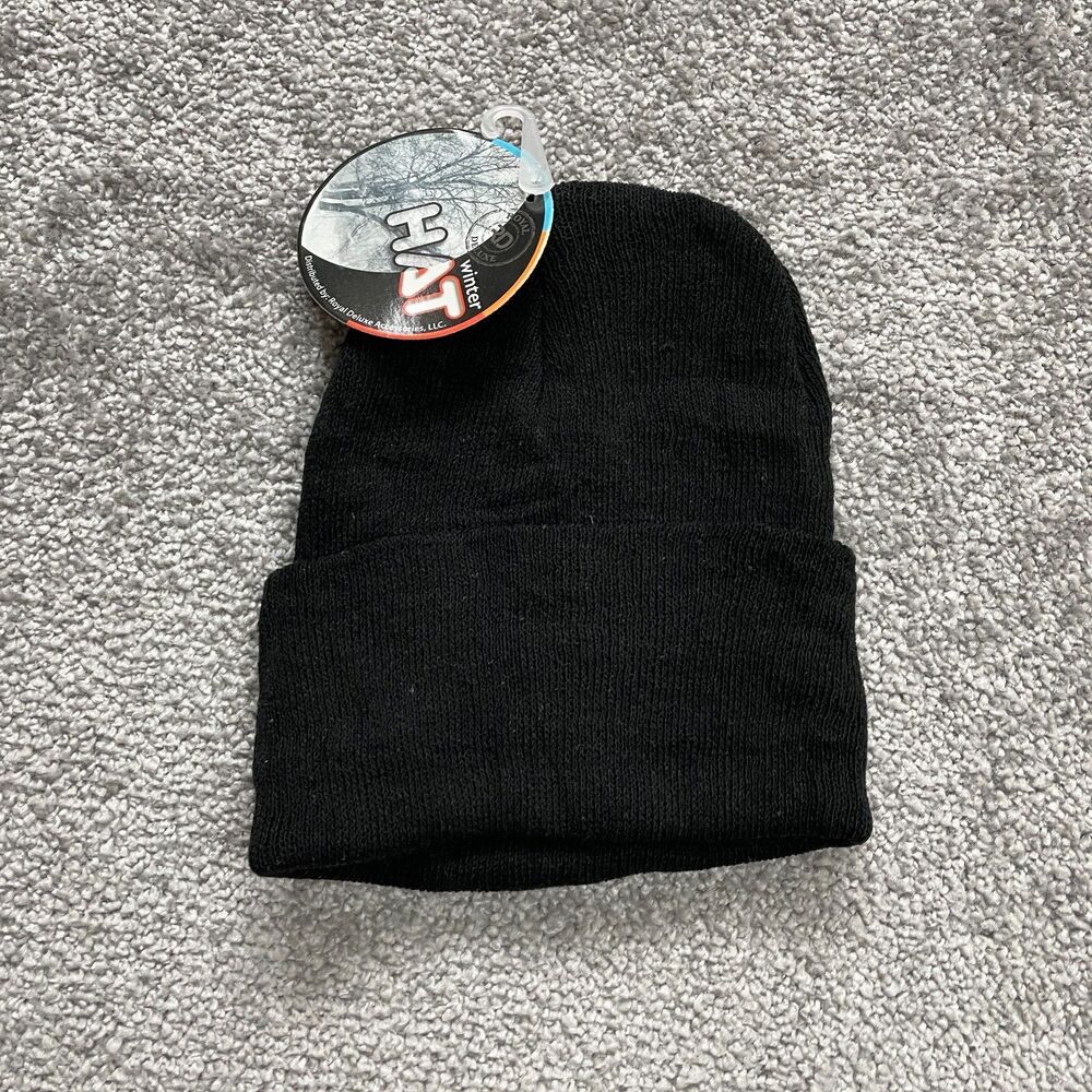Royal Deluxe Accessories Beanie Winter Hat Unisex Adult One Size Black NWT New